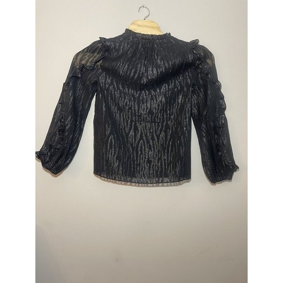 Lilly Pulitzer NWT Ardith Silk Top Zebra Metallic‎ Clip Onyx Size S - Picture 2 of 7